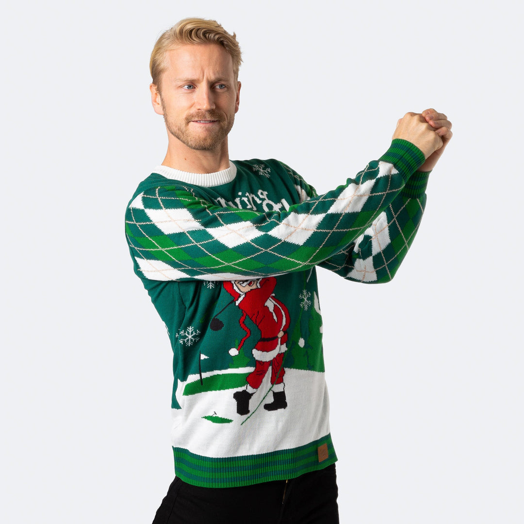 Der Golfer Weihnachtspullover Herren