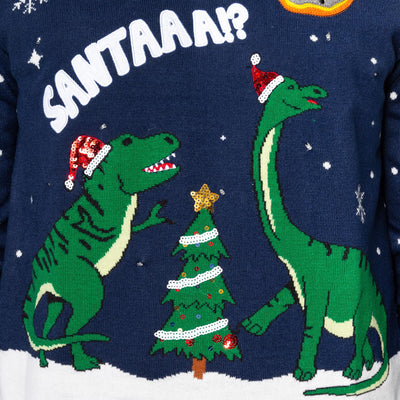 Dinosaurier Weihnachtspullover Herren