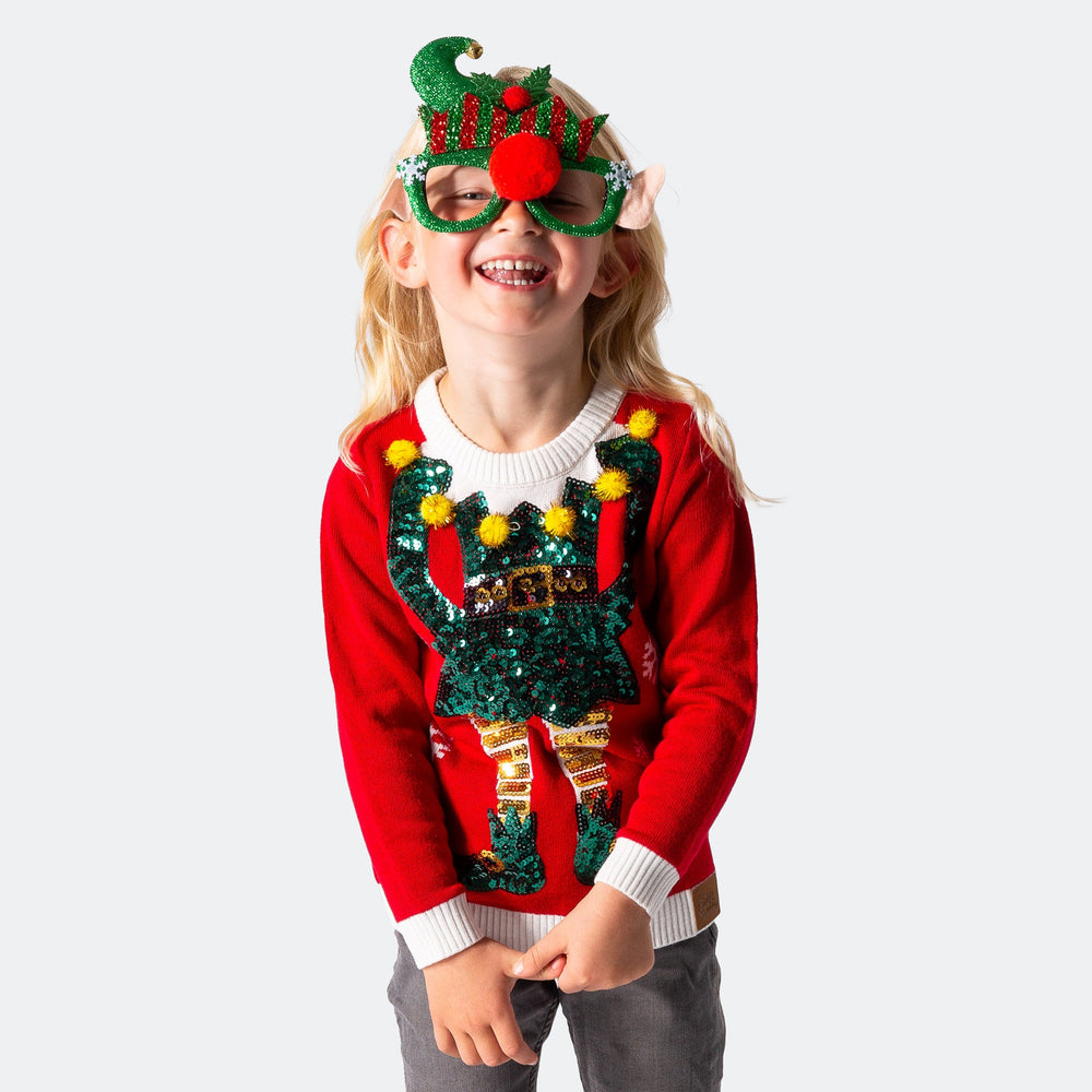Elfen Weihnachtspullover Kinder