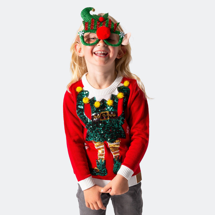Elfen Weihnachtspullover Kinder
