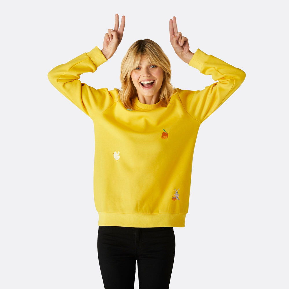Gelbes Oster-Sweatshirt Damen