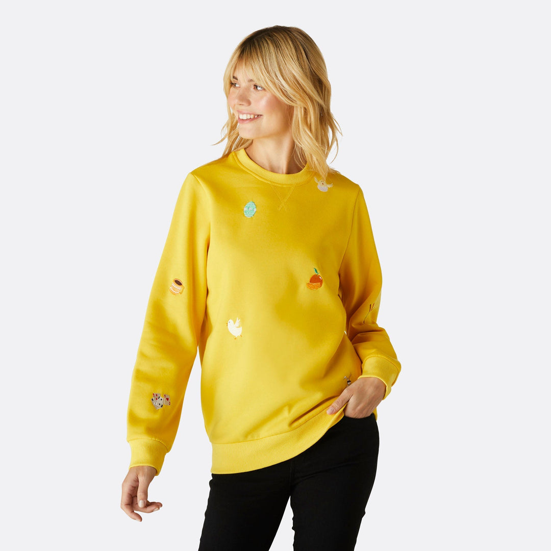 Gelbes Oster-Sweatshirt Damen