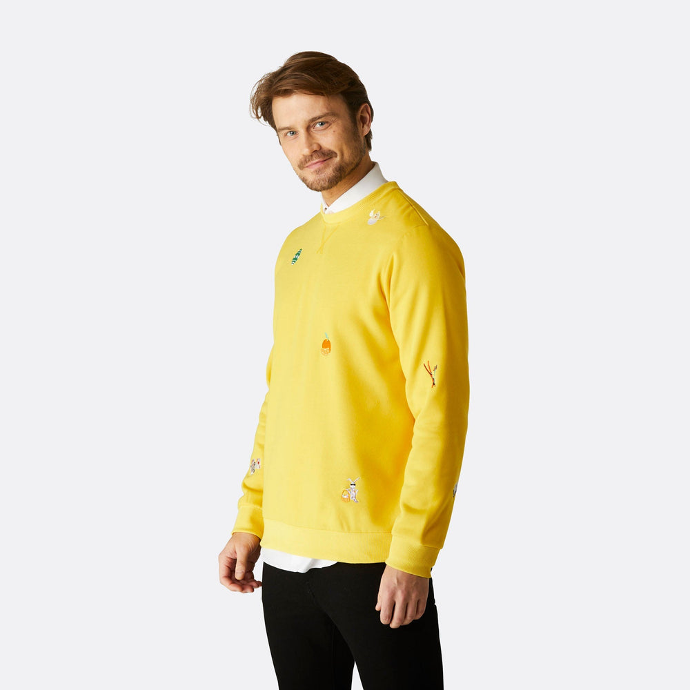 Gelbes Oster-Sweatshirt Herren