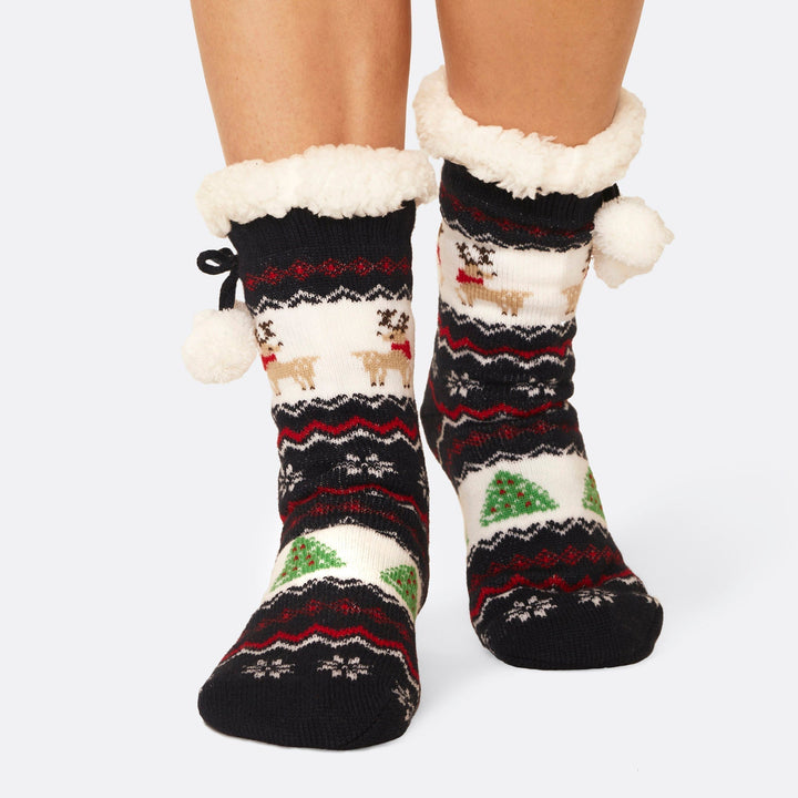 Gestreifte Sherpa-Socken