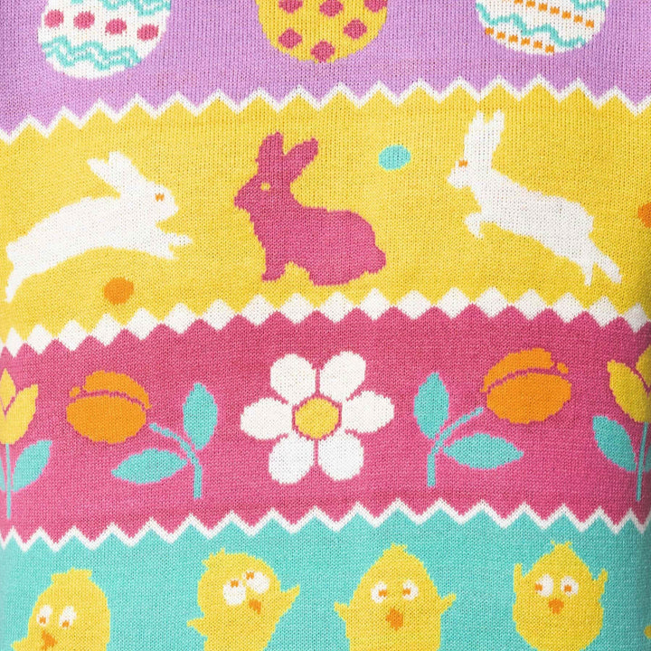 Gestreifter Osterpullover Damen