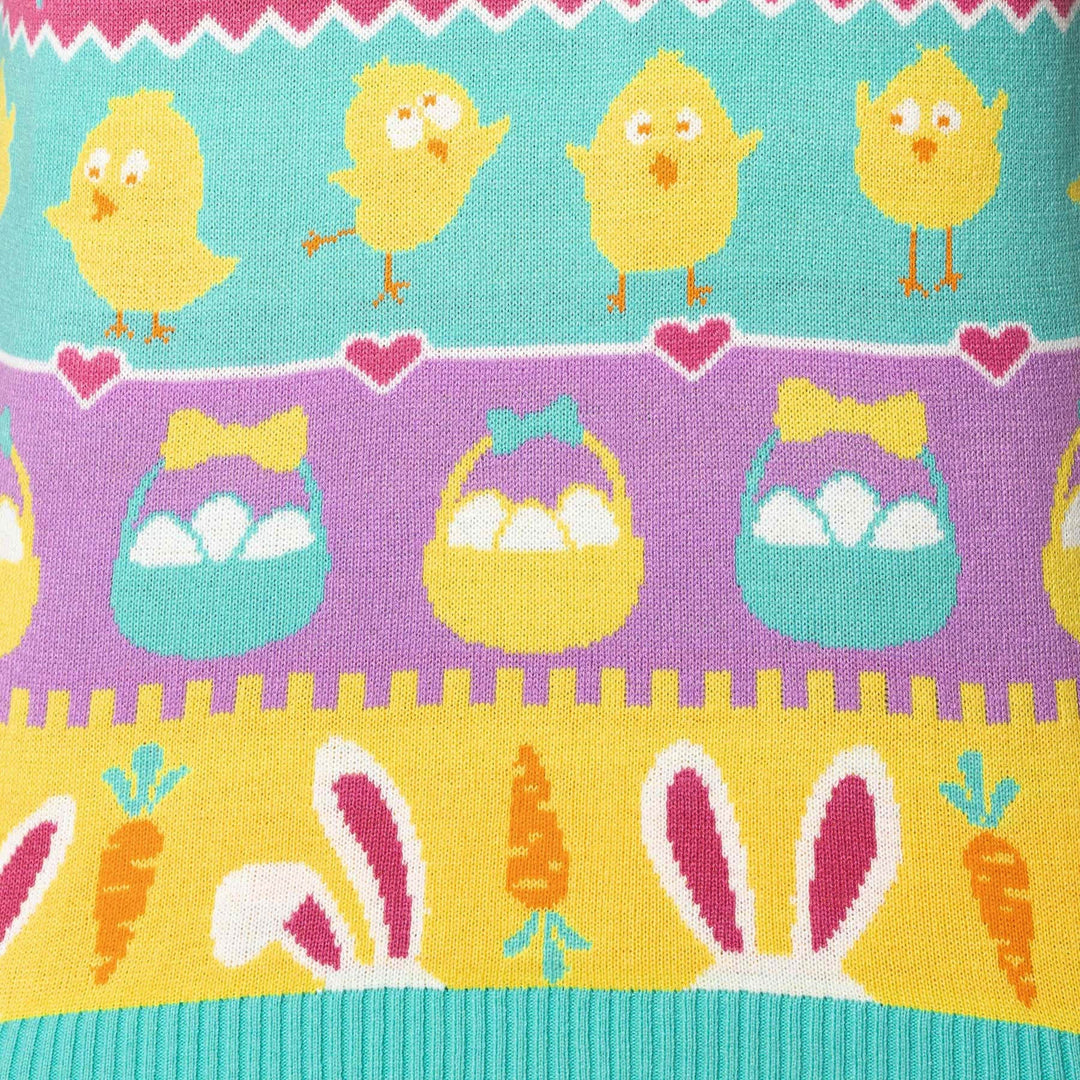 Gestreifter Osterpullover Damen