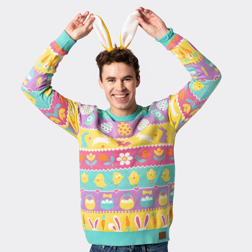 Gestreifter Osterpullover Herren