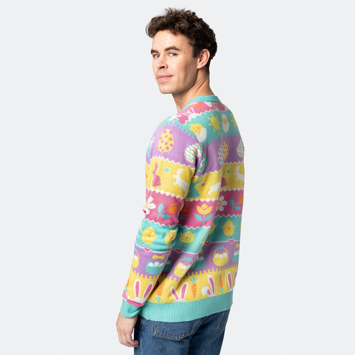 Gestreifter Osterpullover Herren