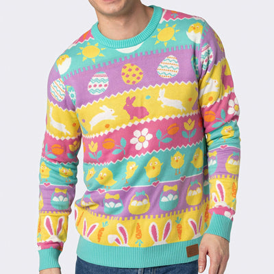 Gestreifter Osterpullover Herren