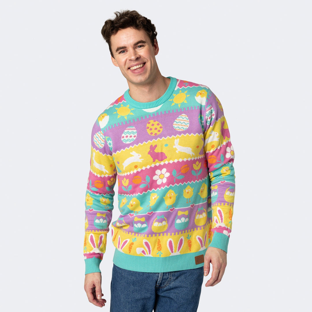 Gestreifter Osterpullover Herren