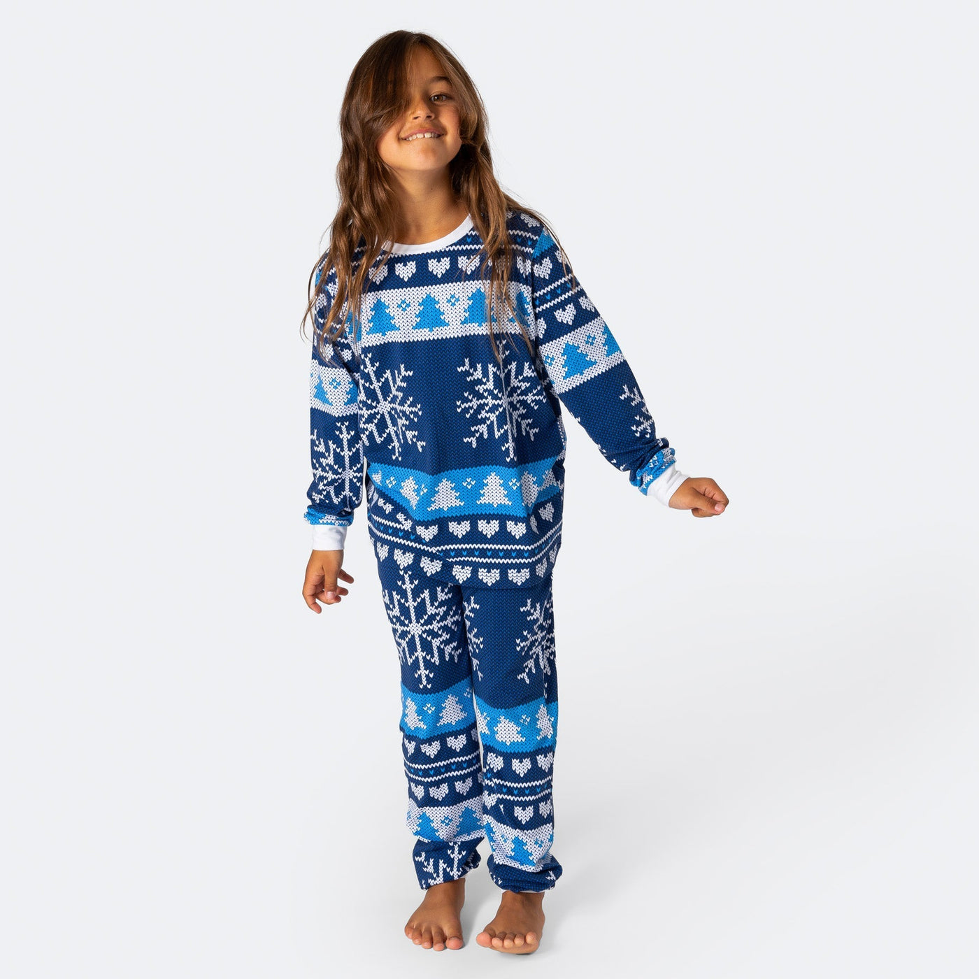 Gestrickter Blauer Pyjama Kinder