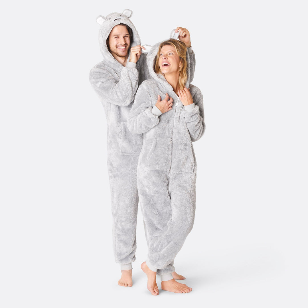 Grauer Teddybär Onesie Damen