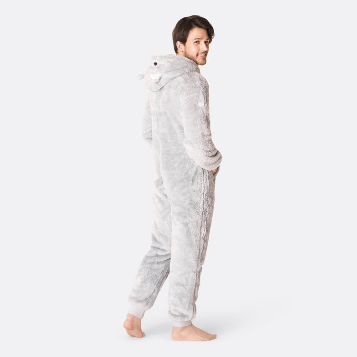 Grauer Teddybär Onesie Herren