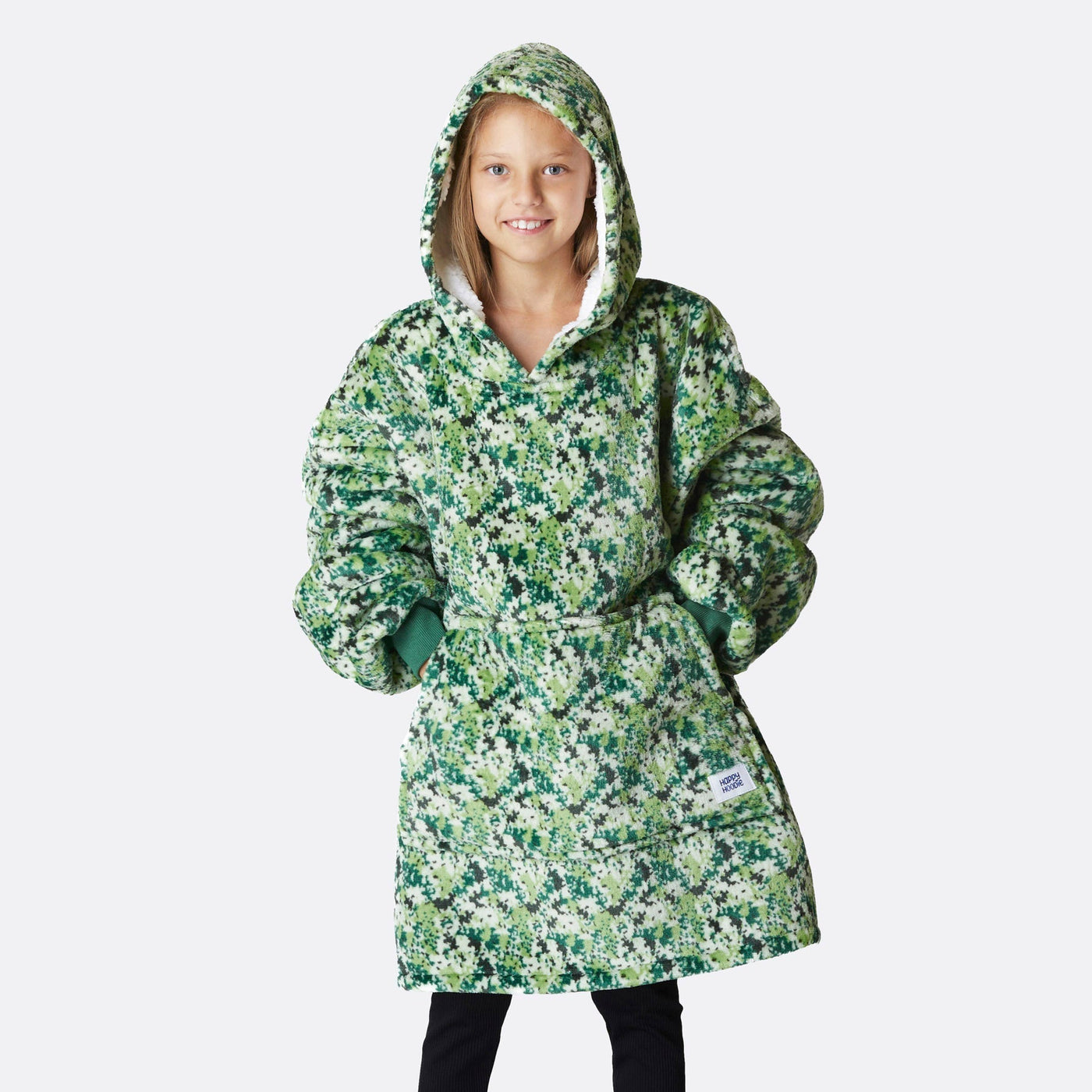 Grüner Camouflage HappyHoodie Kinder