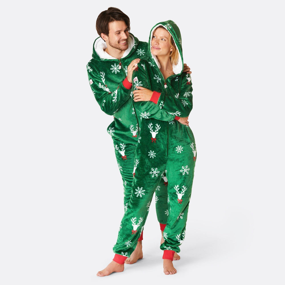 Grüner Rentier Onesie Damen