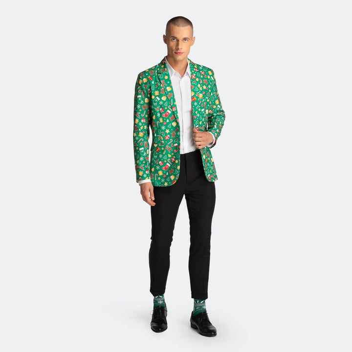 Grüner Weihnachtsblazer