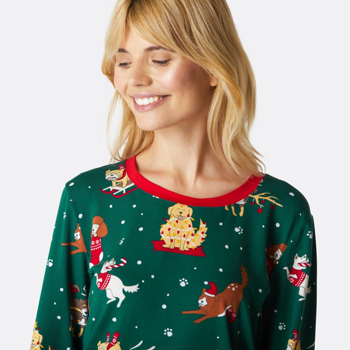 Hunde Weihnachtspyjama Damen