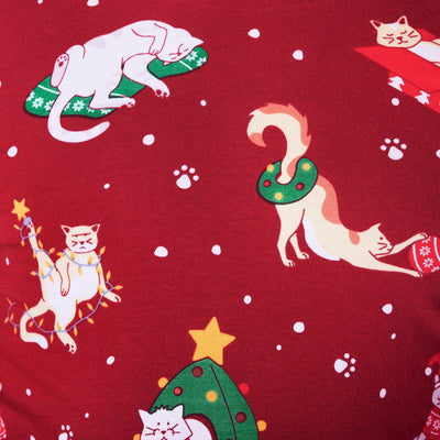 Katzen Weihnachtspyjama Damen