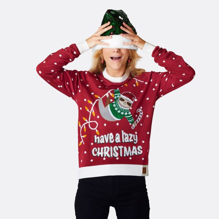 Lazy Weihnachtspullover Damen