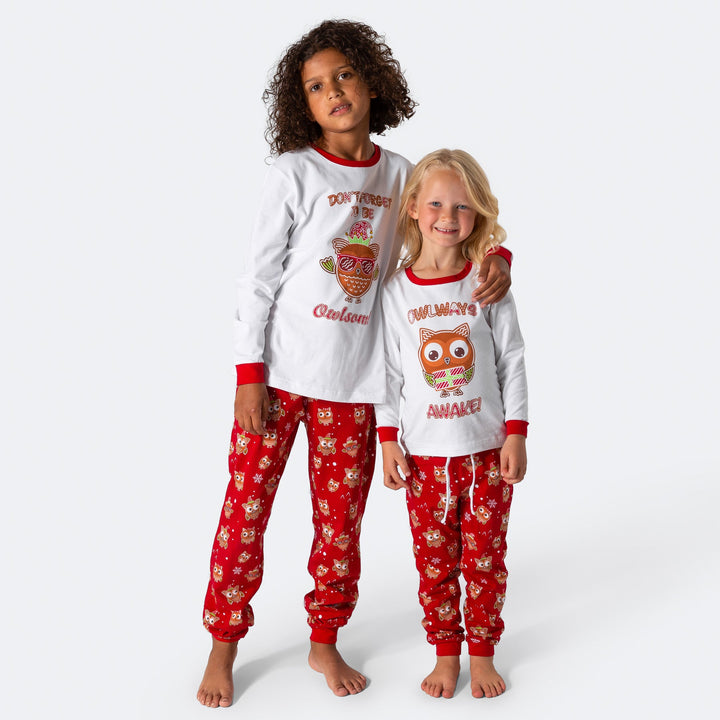 Lebkucheneule Weihnachtspyjama Kinder