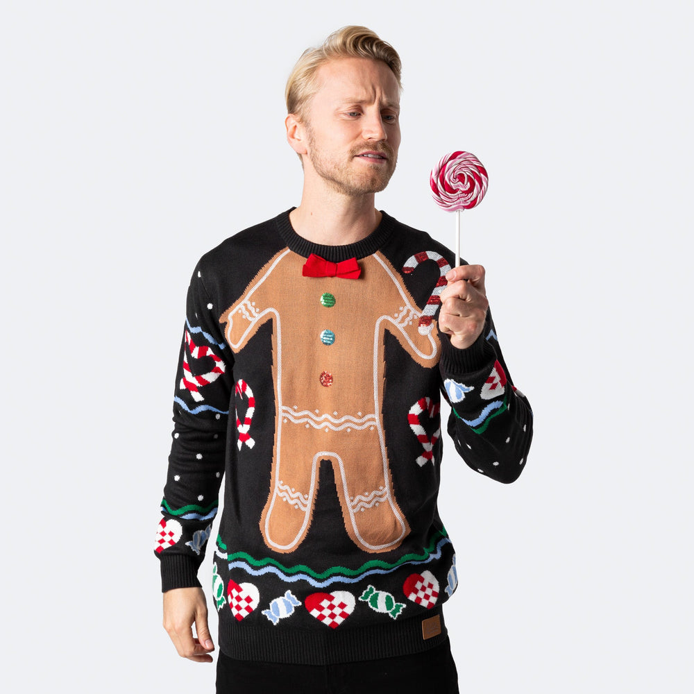 Lebkuchenmännchen Weihnachtspullover Herren