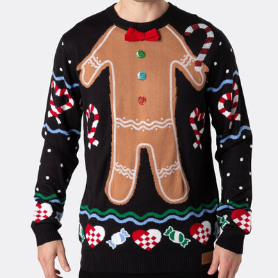 Lebkuchenmännchen Weihnachtspullover Herren
