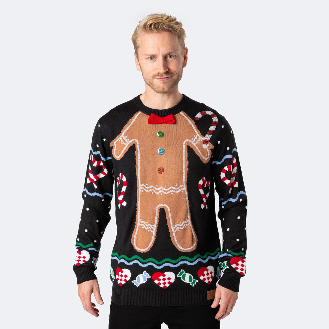 Lebkuchenmännchen Weihnachtspullover Herren