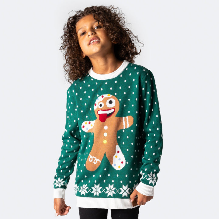 Lebkuchenmännchen Weihnachtspullover Kinder