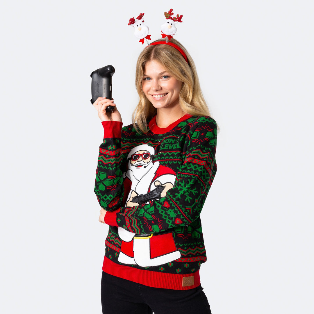 Level Up Weihnachtspullover Damen