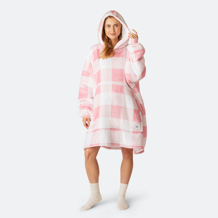 Pink Karierter HappyHoodie