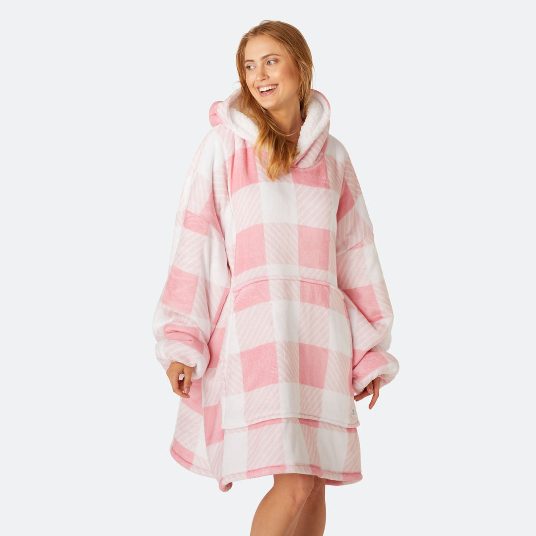 Pink Karierter HappyHoodie