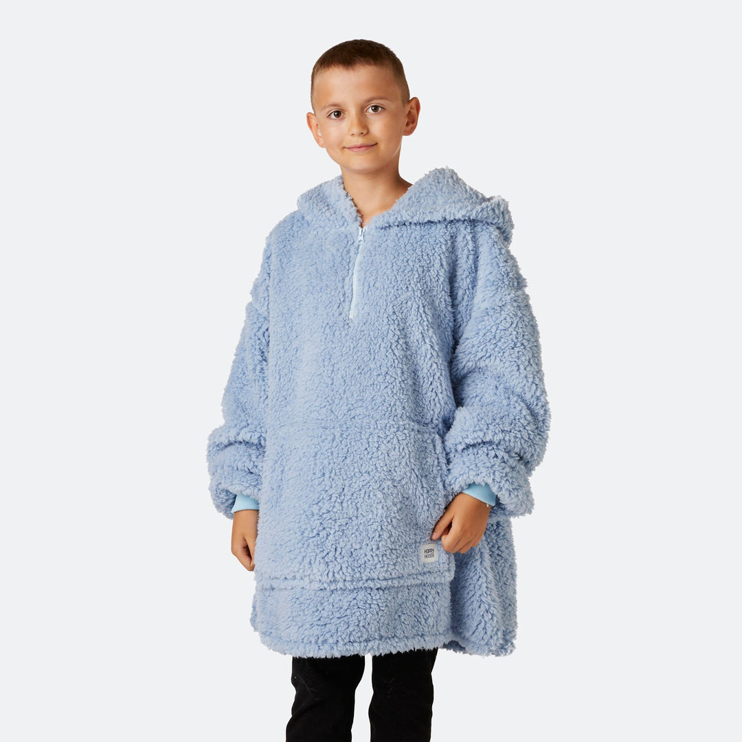 Blauer Sherpa HappyHoodie Kinder