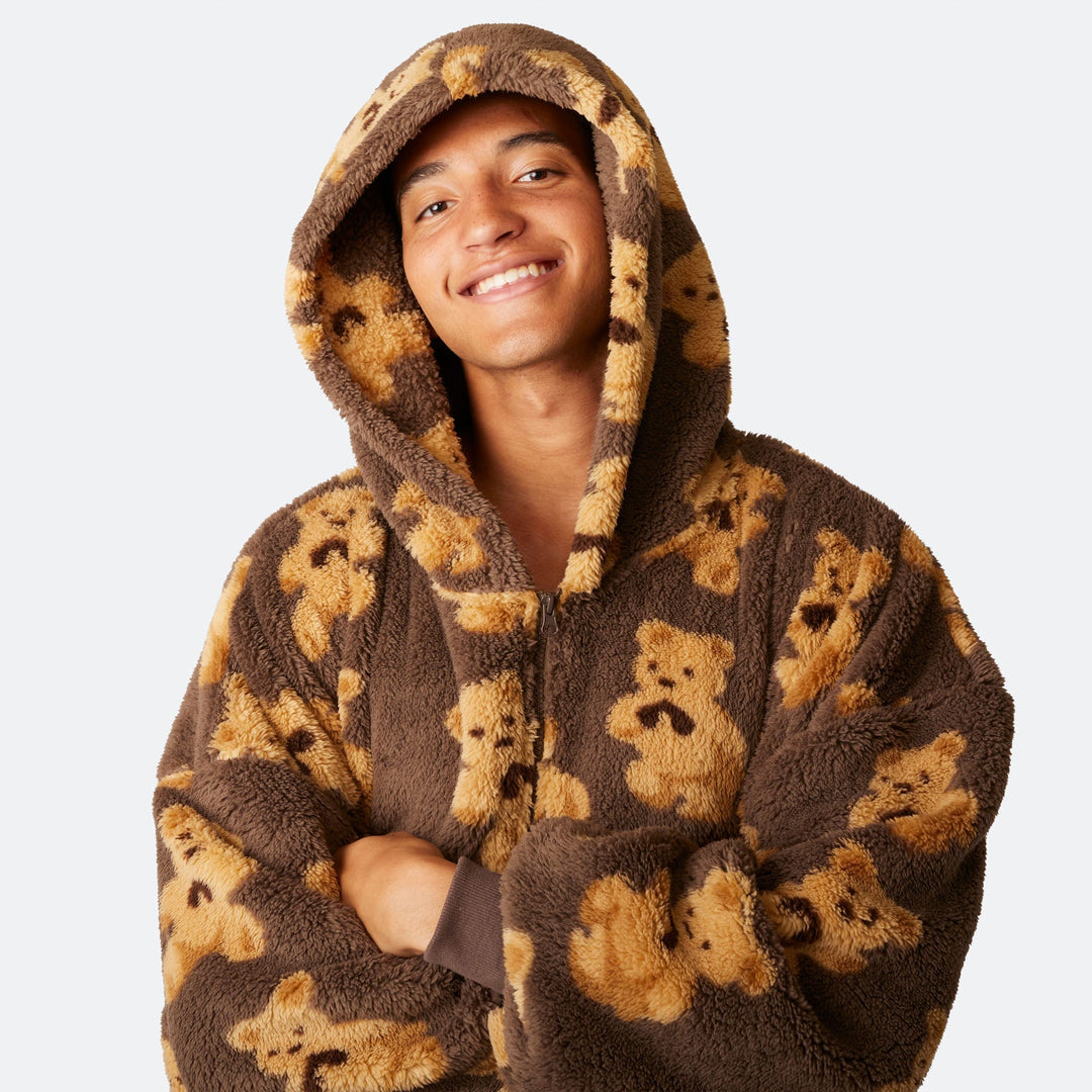 Dunkler Teddy HappyHoodie