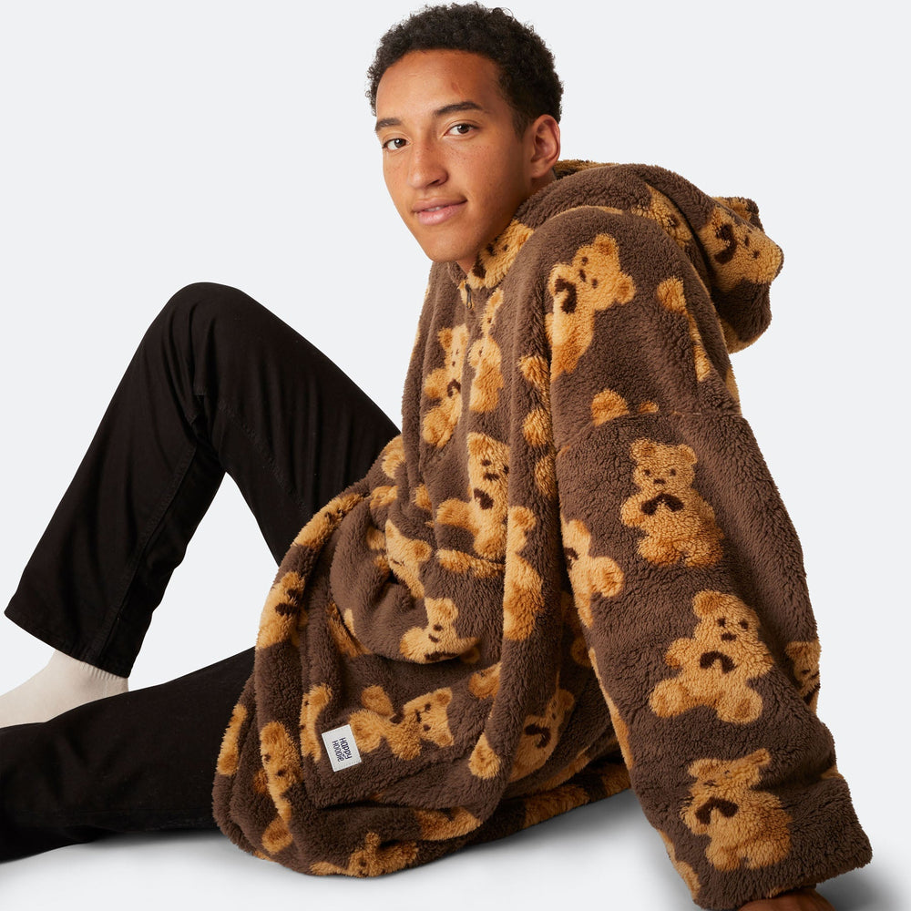 Dunkler Teddy HappyHoodie