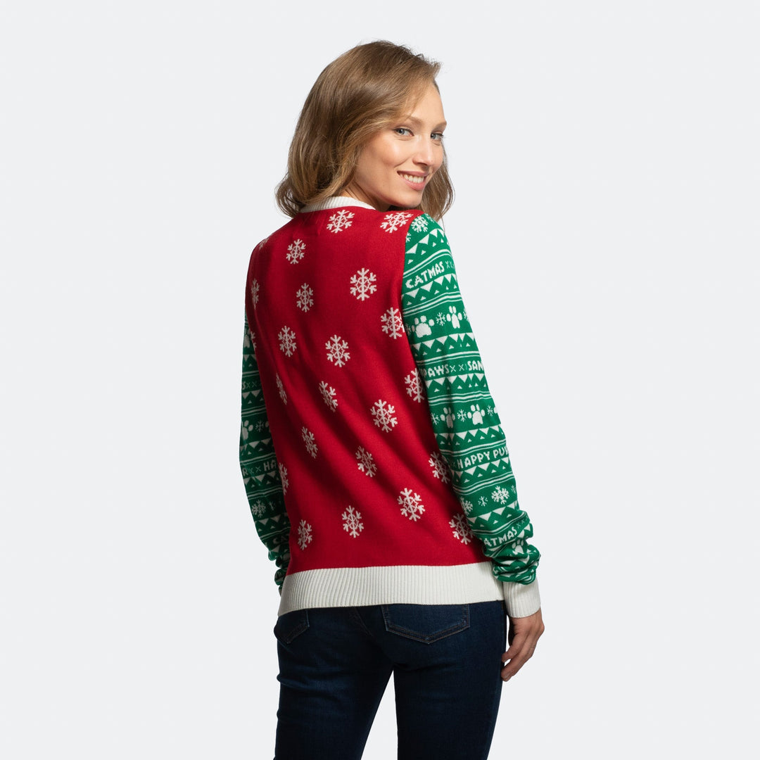 Meowy Christmas Weihnachtspullover Damen
