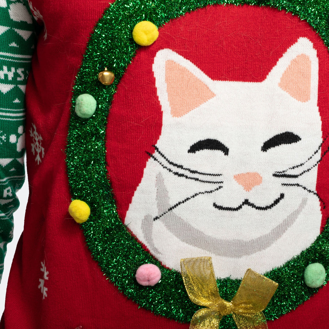 Meowy Christmas Weihnachtspullover Damen