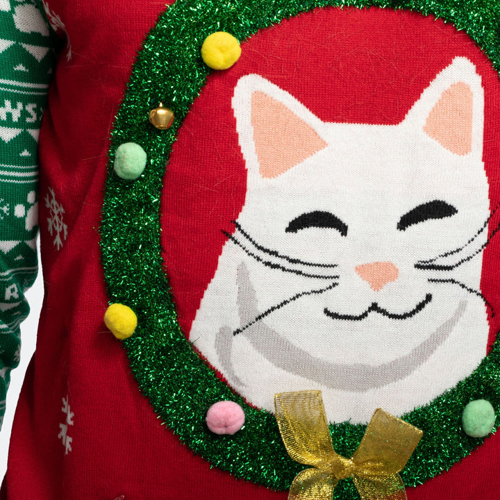 Meowy Christmas Weihnachtspullover Damen