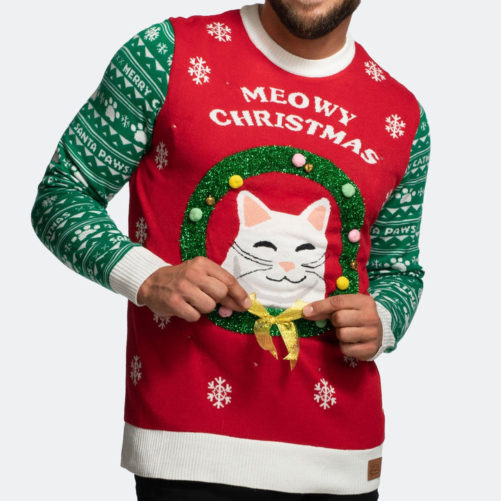Meowy Christmas Weihnachtspullover Herren
