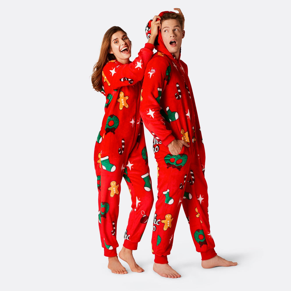 Roter Hohoho Onesie Herren