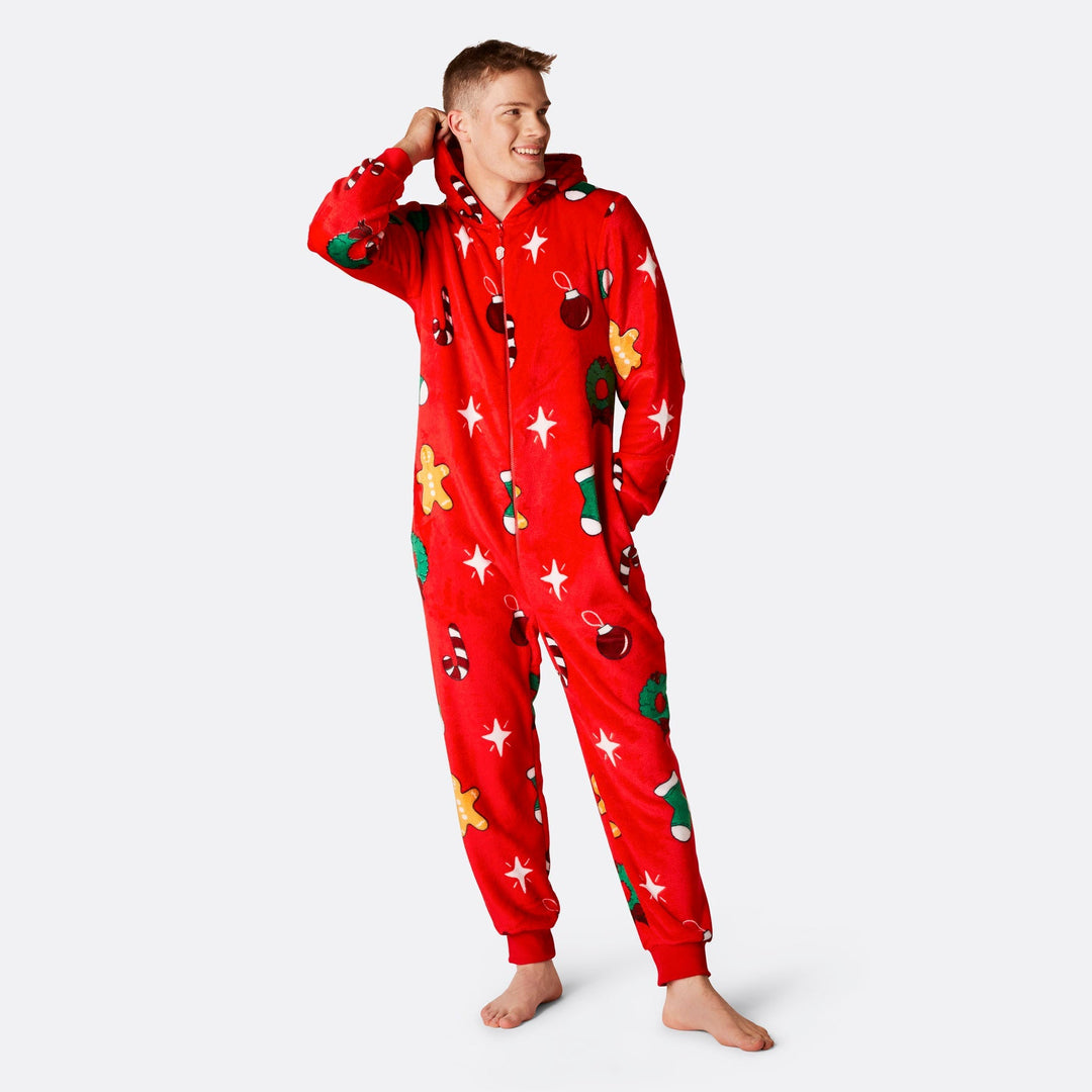 Roter Hohoho Onesie Herren