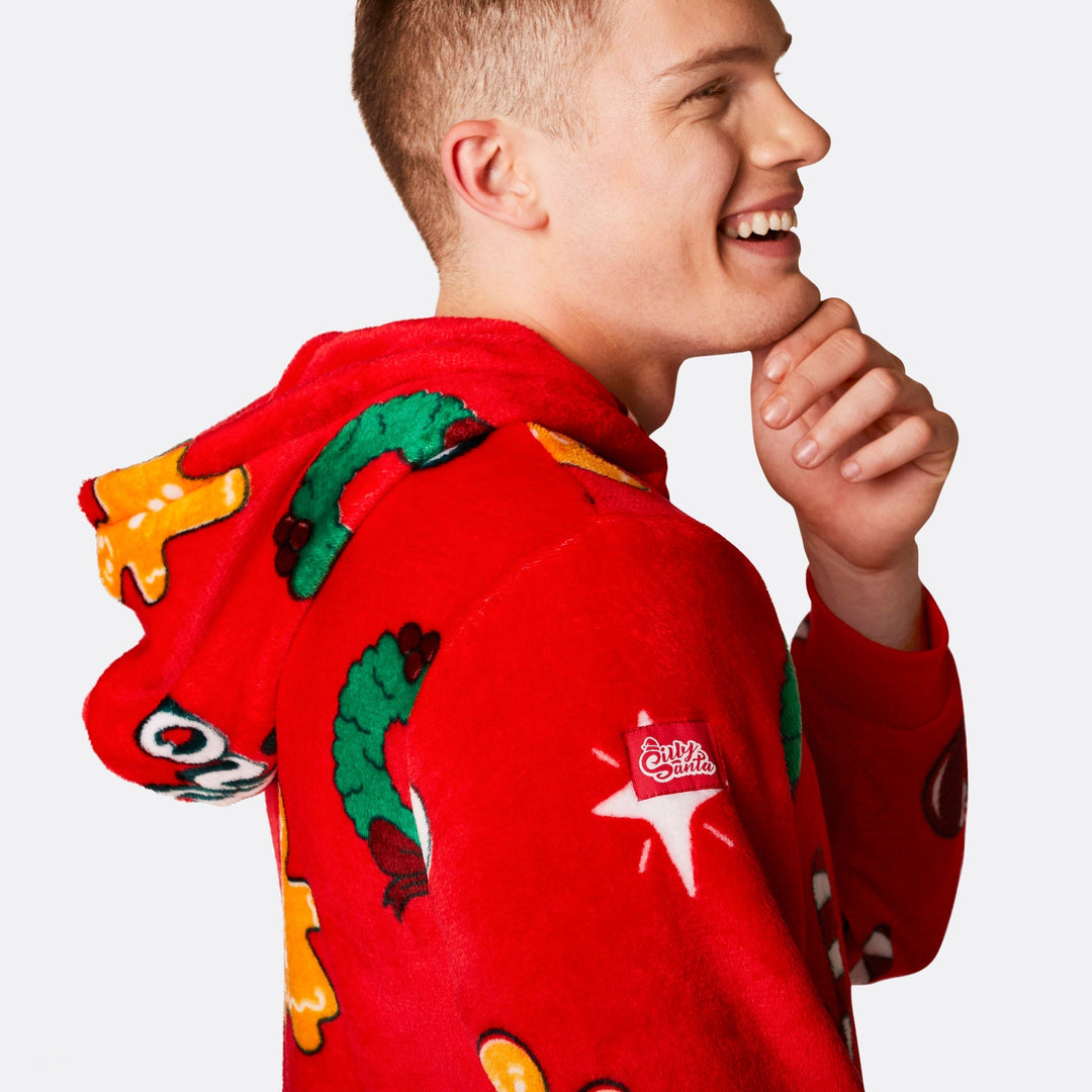 Roter Hohoho Onesie Herren