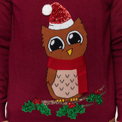 Owl I Want Weihnachtspullover Kinder
