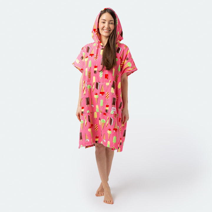 Pinke Eiscreme Badeponcho