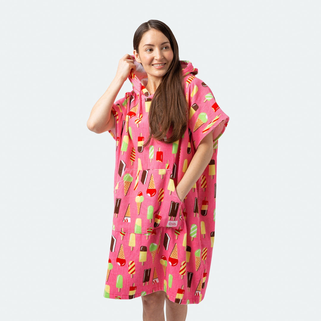 Pinke Eiscreme Badeponcho
