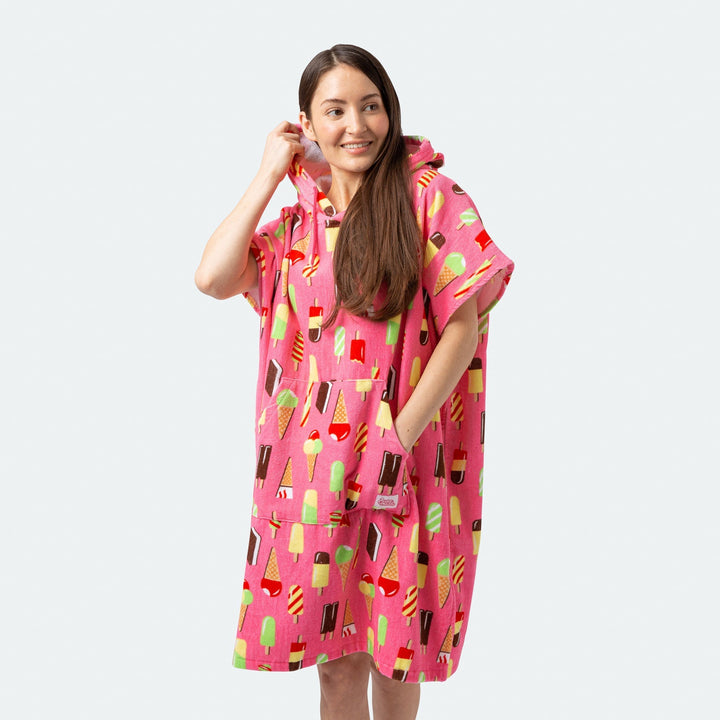 Pinke Eiscreme Badeponcho