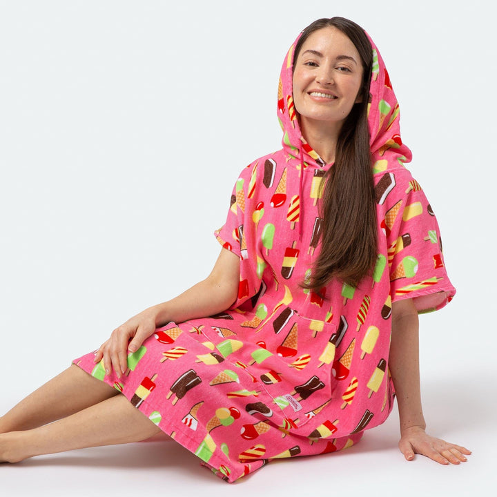 Pinke Eiscreme Badeponcho