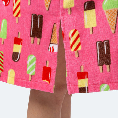 Pinke Eiscreme Towel Poncho Kinder