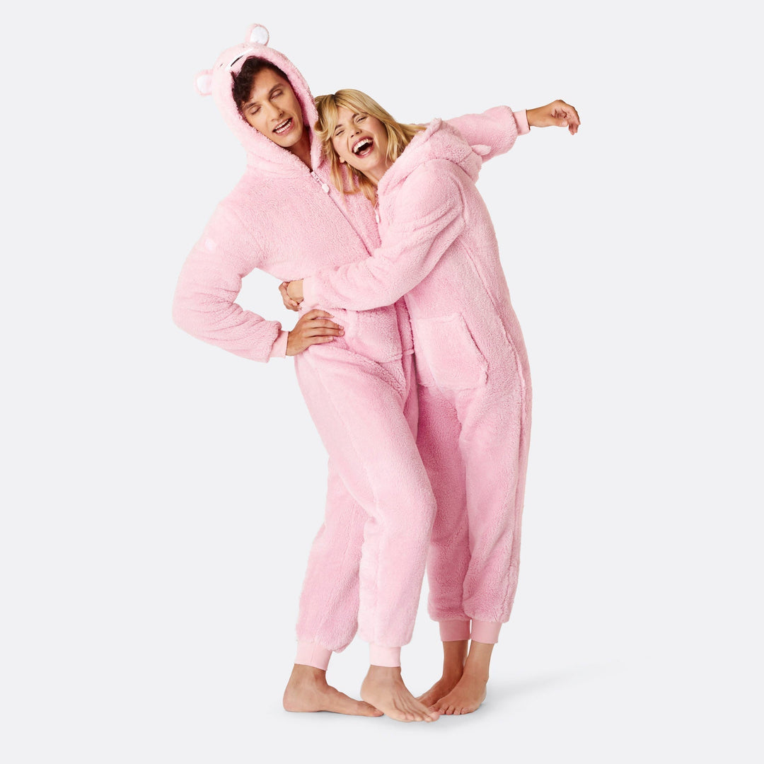 Pinker Teddybär Onesie Damen