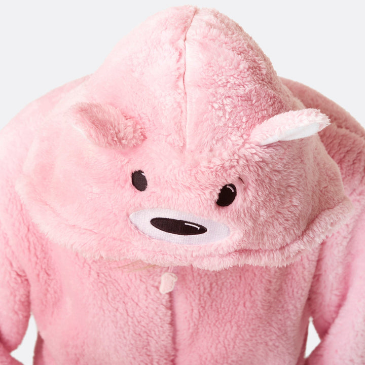 Pinker Teddybär Onesie Damen