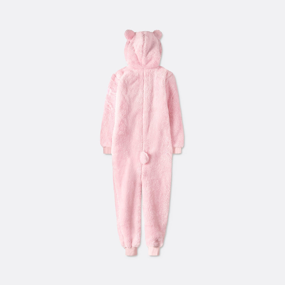 Pinker Teddybär Onesie Kinder